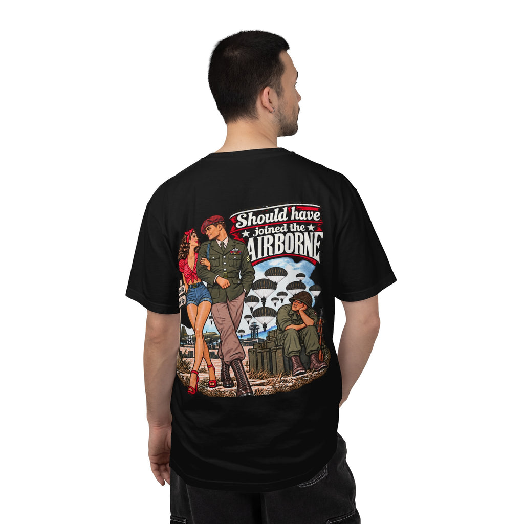 Should Have Joined the Airborne T-Shirt — Vintage Pin-Up Military Paratrooper Tee