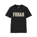 Black veteran T-shirt with FUBAR distressed front print
