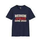 Medium Speed, Some Drag Dark Mode Veteran T-Shirt | Retired High Speed Humor