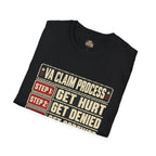 VA Claim Process Veteran T-Shirt | Get Hurt Get Denied Get Screwed