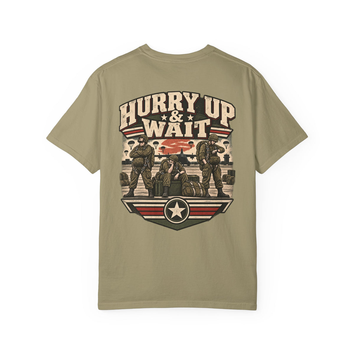 Hurry Up & Wait Veteran T-Shirt – Military Humor Tee